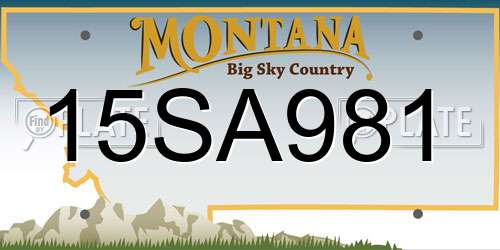 15SA981 Montana License Plate