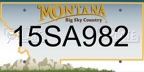 15SA982 Montana License Plate