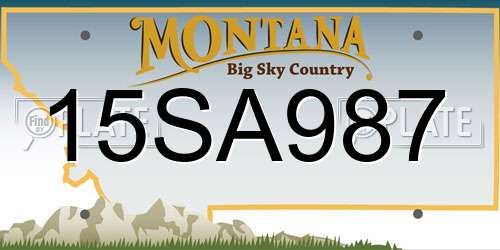 15SA987 Montana License Plate