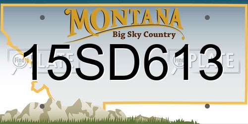 15SD613 Montana License Plate