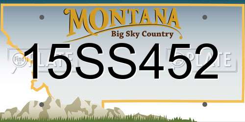 15SS452 Montana License Plate