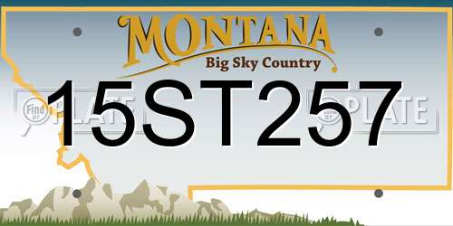 15ST257 Montana License Plate