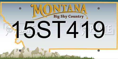 15ST419 Montana License Plate
