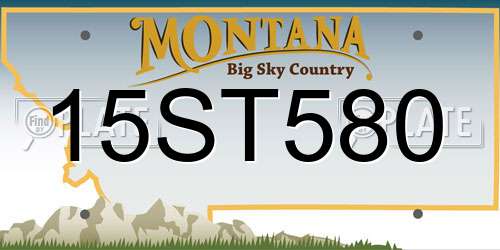 15ST580 Montana License Plate