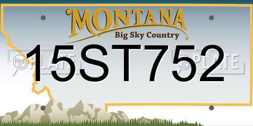 15ST752 Montana License Plate