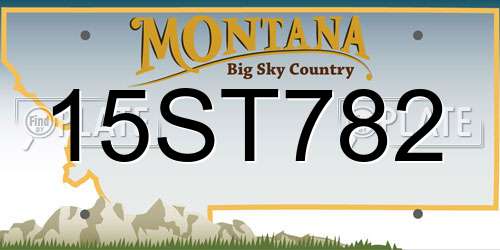 15ST782 Montana License Plate