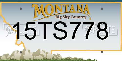 15TS778 Montana License Plate