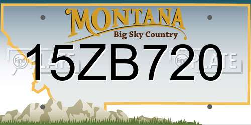15ZB720 Montana License Plate