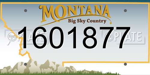 1601877 Montana License Plate