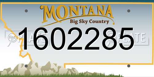 1602285 Montana License Plate