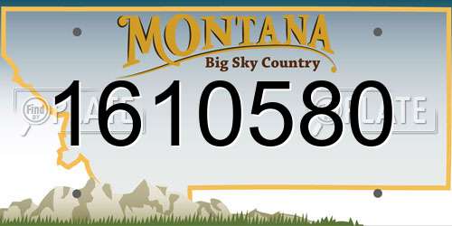 1610580 Montana License Plate
