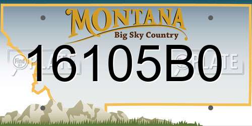 16105B0 Montana License Plate