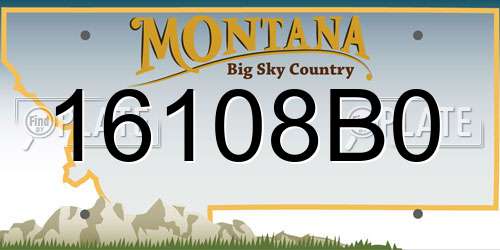 16108B0 Montana License Plate