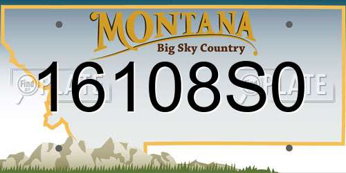 16108S0 Montana License Plate