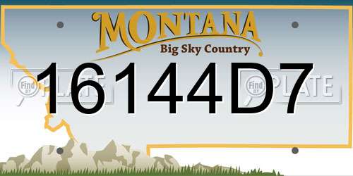 16144D7 Montana License Plate