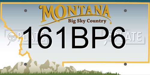 161BP6 Montana License Plate