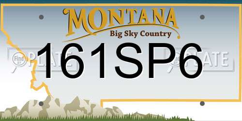 161SP6 Montana License Plate