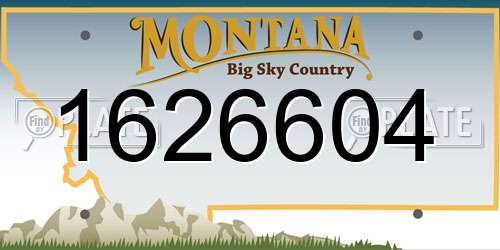1626604 Montana License Plate