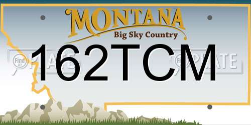 162TCM Montana License Plate