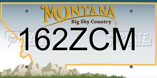 162ZCM Montana License Plate