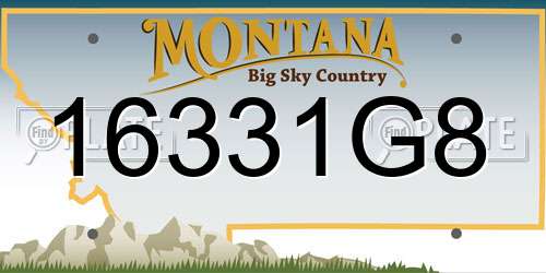 16331G8 Montana License Plate