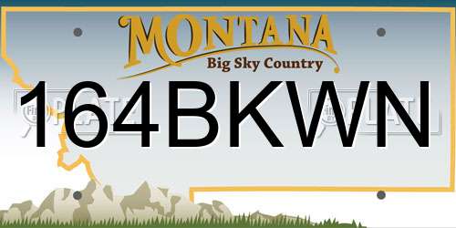 164BKWN Montana License Plate