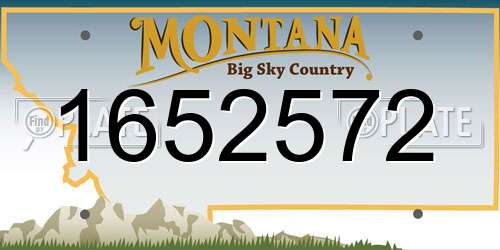1652572 Montana License Plate