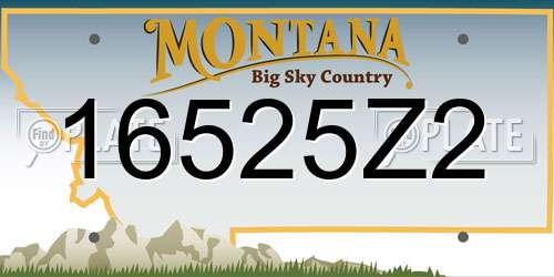 16525Z2 Montana License Plate