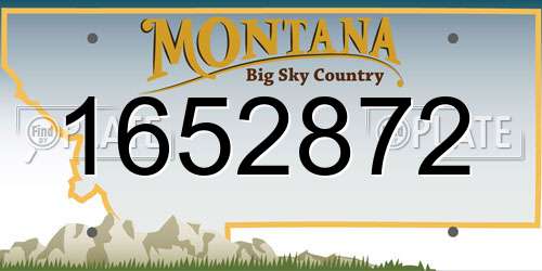 1652872 Montana License Plate