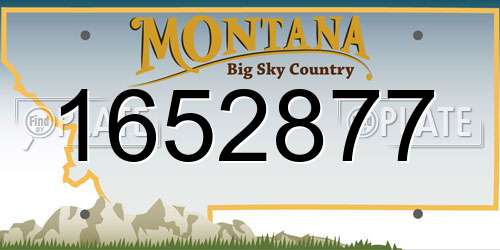 1652877 Montana License Plate
