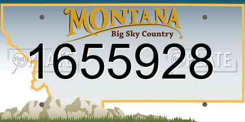 1655928 Montana License Plate