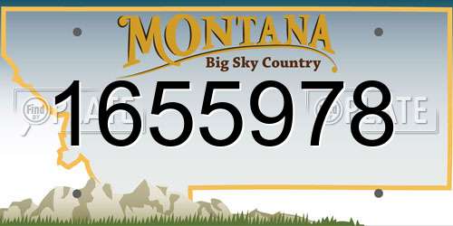 1655978 Montana License Plate