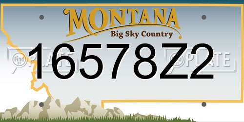 16578Z2 Montana License Plate