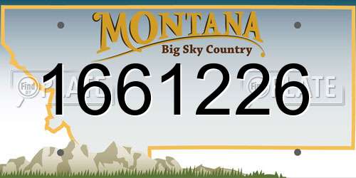 1661226 Montana License Plate