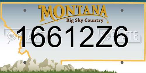16612Z6 Montana License Plate