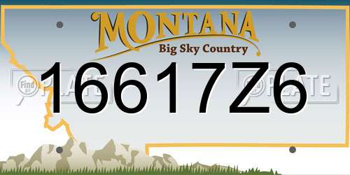 16617Z6 Montana License Plate