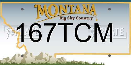167TCM Montana License Plate