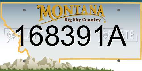 168391A Montana License Plate