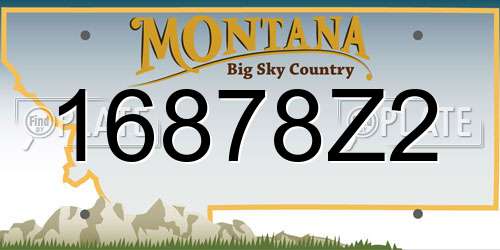 16878Z2 Montana License Plate