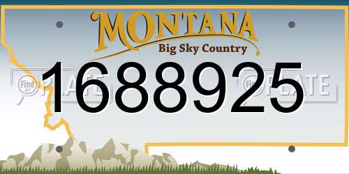 1688925 Montana License Plate