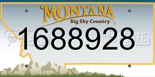 1688928 Montana License Plate
