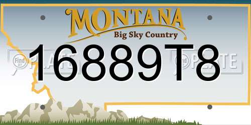 16889T8 Montana License Plate
