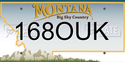168OUK Montana License Plate
