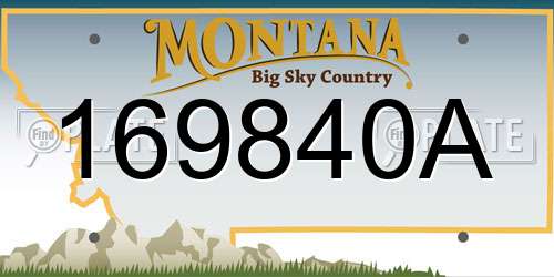 169840A Montana License Plate