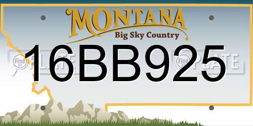 16BB925 Montana License Plate