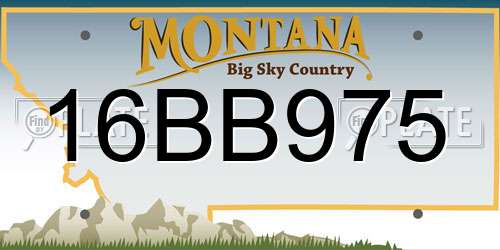 16BB975 Montana License Plate