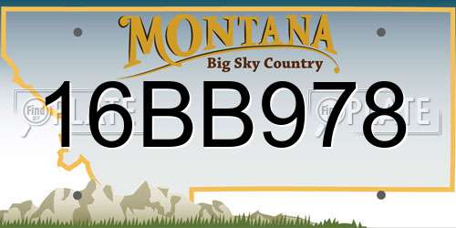 16BB978 Montana License Plate
