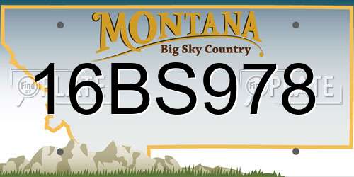 16BS978 Montana License Plate