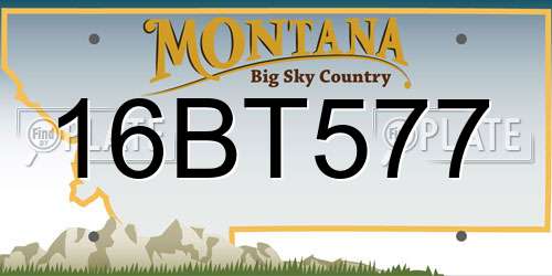 16BT577 Montana License Plate