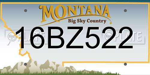 16BZ522 Montana License Plate